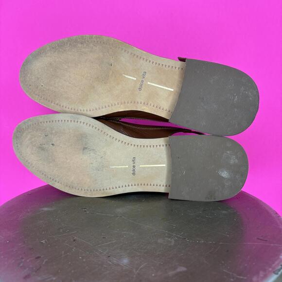 Dolce Vita Hardi Brown Faux Leather Slingback Penny Loafer Sz 9.5 - Picture 5 of 8